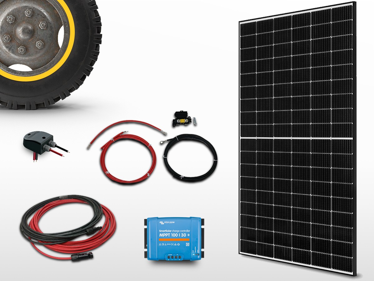 Kit panneau solaire 50W Mono 12V av régulateur 5A et batterie à