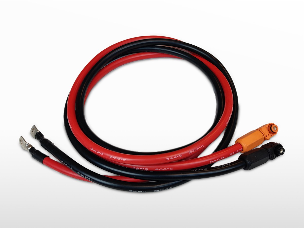 Câble de Connexion Onduleur hybride-batteries 2x1.5m- 25mm2 (Noir)