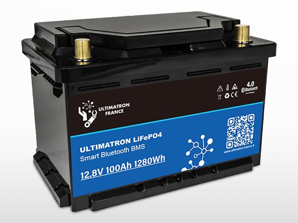 Batterie lithium Sous Siège ULTIMATRON LiFePO4 Smart BMS 12V / 100Ah | 1.28kWh