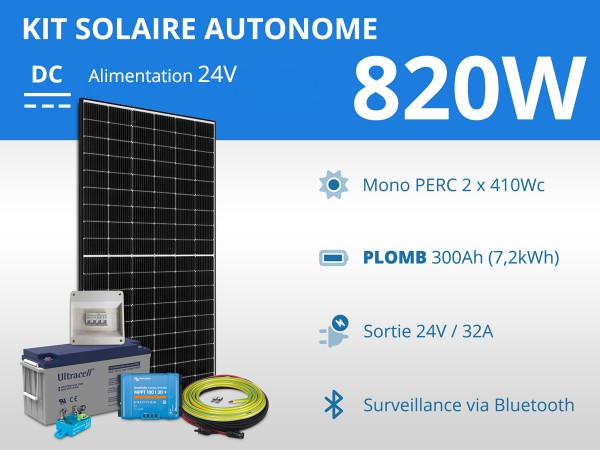 Kit solaire autonome 820W - Plomb Gel 