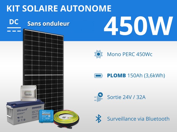 Kit solaire autonome 450W - Plomb Gel 