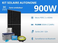 Kit solaire autonome 900W - Plomb Gel | 24V / 7,2kWh