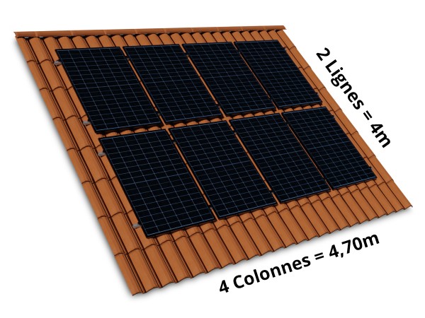 Implantation du Kit solaire autoconsommation PORTRAIT 2L4C | 4kW