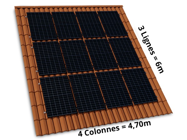 Implantation du Kit solaire autoconsommation  PORTRAIT 3L4C | 6kW