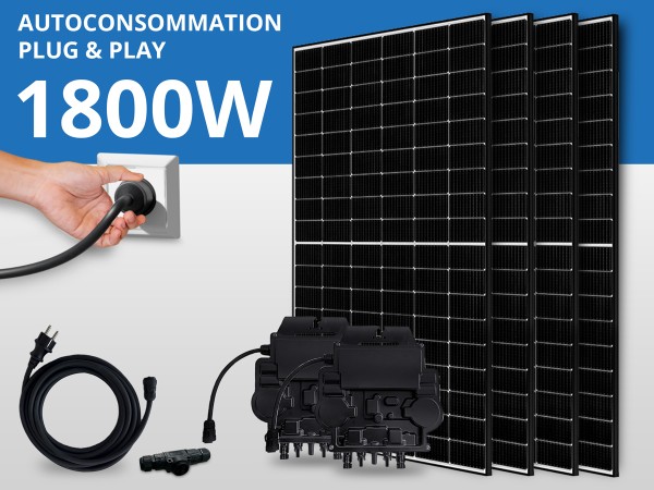 Kit panneaux solaires autoconsommation sur prise 1800 | 1800W