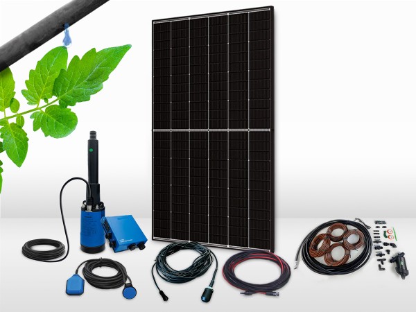 Kit pompe solaire immergé goutte à goutte sans pression 250m² | 40m - 1m³/h