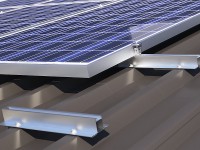 Fixation Toiture BAC ACIER pour 8 panneaux solaires PORTRAIT | 1 rangée