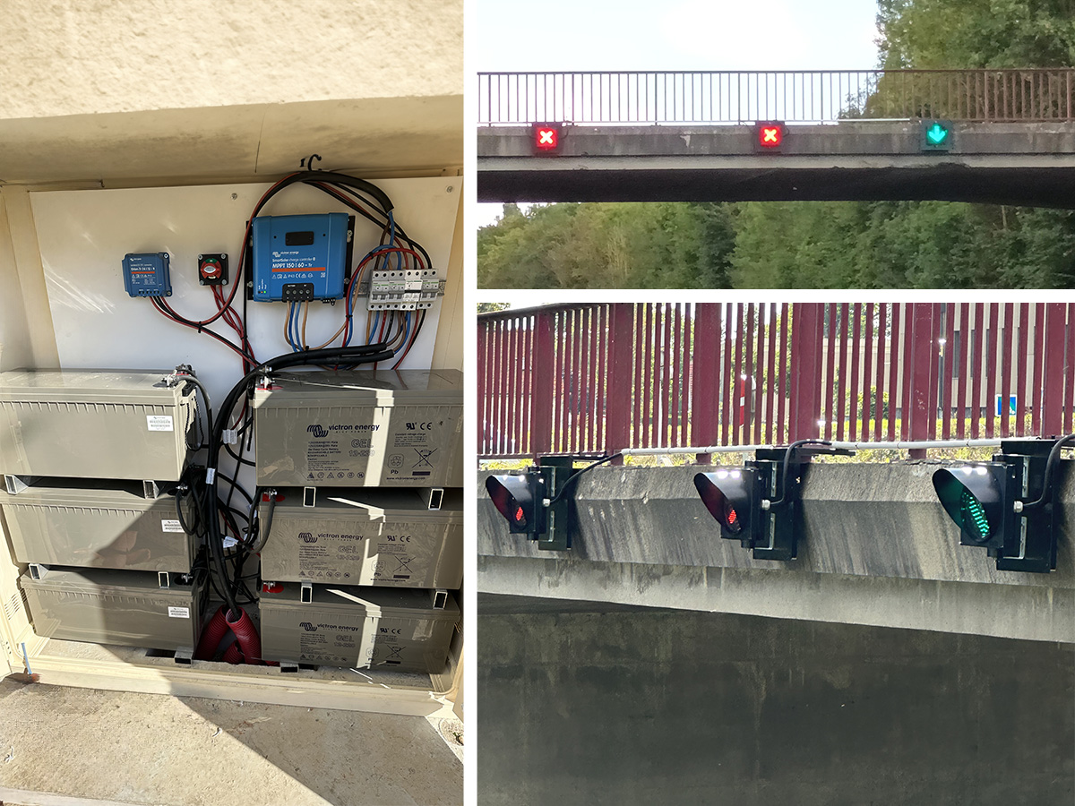 Signalisation autoroute sur batterie solaire