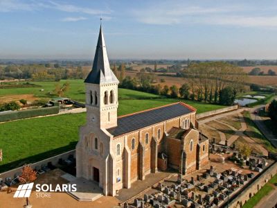 Installation d'une centrale solaire sur le toit de l'église de Cruzilles-lès-Mépillat